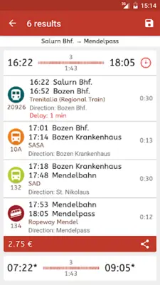 Timetable South Tyrol android App screenshot 4